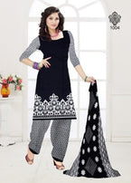 Avkar Black Beauty Black & White Pattern Printed Cotton Dress Material Catalog