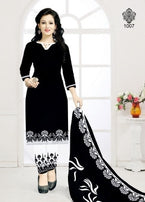 Avkar Black Beauty Black & White Pattern Printed Cotton Dress Material Catalog