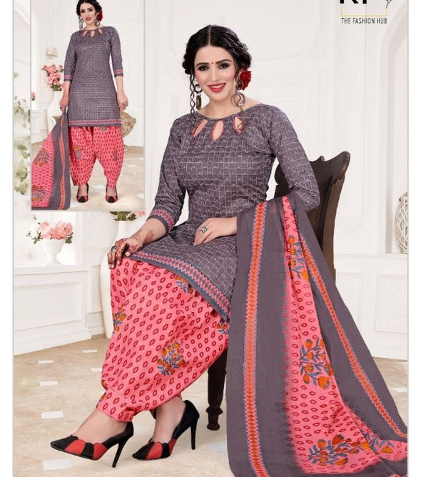 KP Priyanka Patiyala Printed Cotton Dress Material Catalog Collection