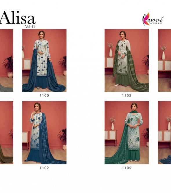 Kesari Trendz Alisa Vol-13 Plazzo Style Cambric Cotton Dress Material Catalog