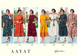 Shubh Nx Aayat Rayon Printed Long Kurti Catalog Collection