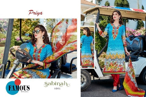 JS Priya Sabinah Karachi Cotton Dress Material Catalog Collection