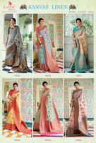 Rajtex Kanvas Linen Pure Linen Silk Saree Catalog Collection