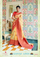 Rajtex Kanvas Linen Pure Linen Silk Saree Catalog Collection