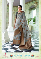 Rajtex Kanvas Linen Pure Linen Silk Saree Catalog Collection