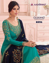 Aashirwad Nirva Designer Georgette Straight Salwar Kameez Catalog Collection