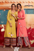 Kessi Rangoon First Look Pure Muslin Long Kurti With Silk Print Plazzo Catalog