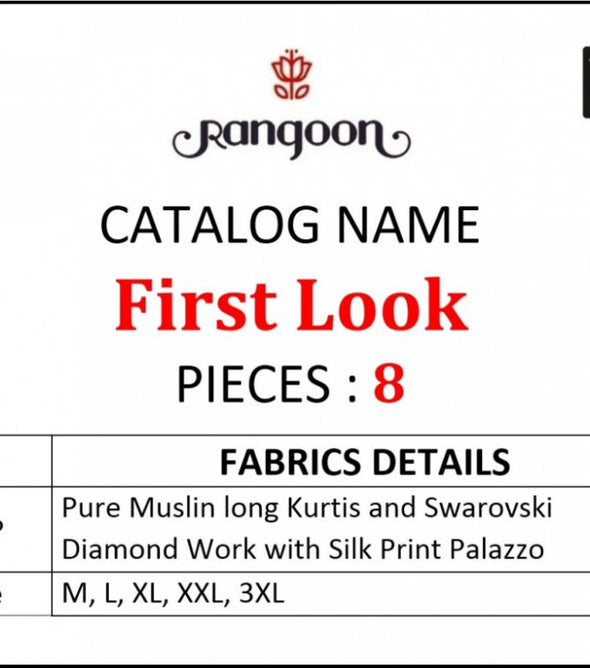 Kessi Rangoon First Look Pure Muslin Long Kurti With Silk Print Plazzo Catalog