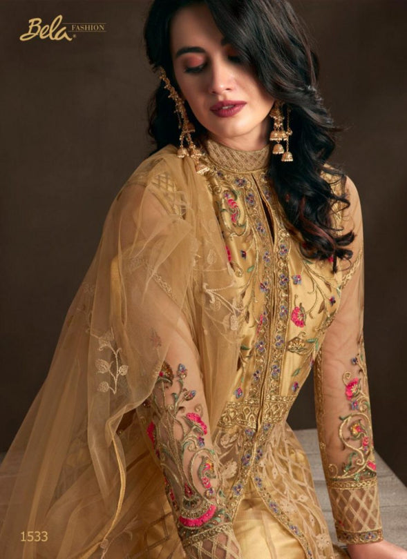 Bela Fashion Zaara Net Fabric Designer Gowns Catalog Collection