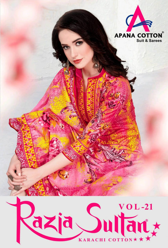 Apna Cotton Razia Sultan Vol-21 Karachi Cotton Dress Material Catalog Collection
