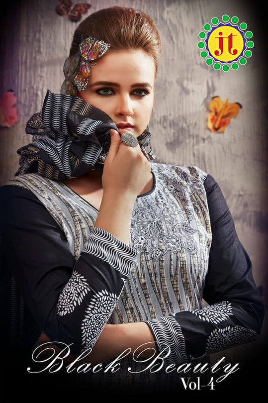JT Black Beauty Vol-4 Jetpur Cotton Dress Material Catalog Collection