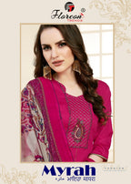 Floreon Trendz Myrah Heavy Glaze Cotton Silk With Fancy Embroidery and Hand Work Dresses Catalog
