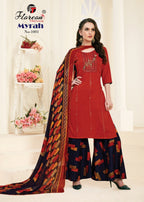 Floreon Trendz Myrah Heavy Glaze Cotton Silk With Fancy Embroidery and Hand Work Dresses Catalog