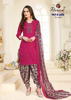 Floreon Trendz Myrah Heavy Glaze Cotton Silk With Fancy Embroidery and Hand Work Dresses Catalog