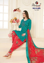 Floreon Trendz Myrah Heavy Glaze Cotton Silk With Fancy Embroidery and Hand Work Dresses Catalog