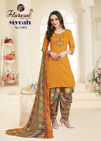 Floreon Trendz Myrah Heavy Glaze Cotton Silk With Fancy Embroidery and Hand Work Dresses Catalog