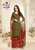 Floreon Trendz Myrah Heavy Glaze Cotton Silk With Fancy Embroidery and Hand Work Dresses Catalog