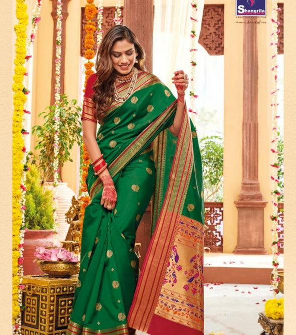 Shangrila Kornad Silk Handloom Meena Work Festive Silk Saree Catalog Collection