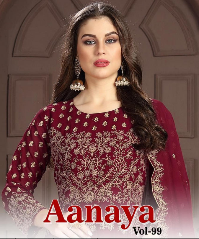 Aanata Vol-99 Georgette Semi Stitched Designer Salwar Kameez Catalog
