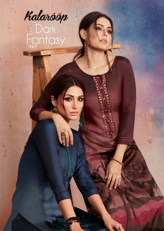 Kessi Kalaroop Dark Fantasy Vol-6 Rangoli Print Kurtis Catalog Collection