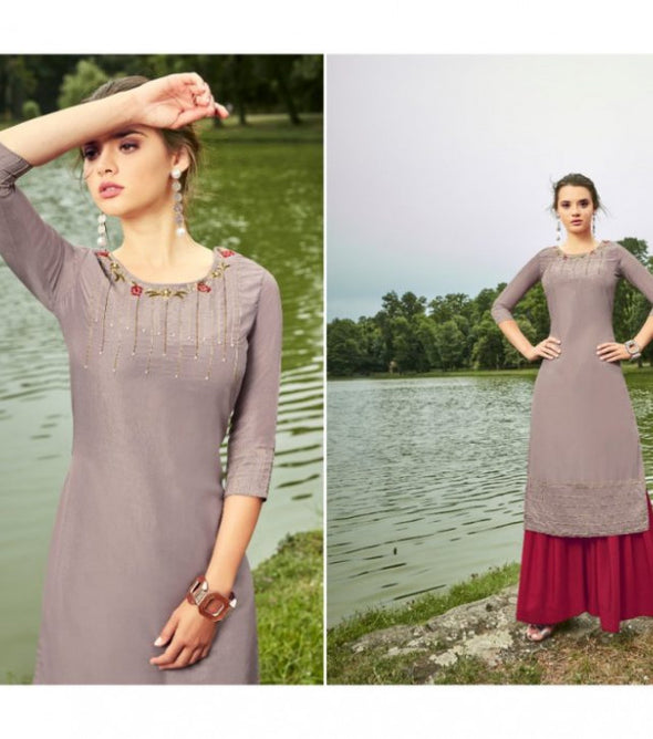 Arihant Nx Glorious Maslin Silk Kurti With Plazzo Catalog Collection