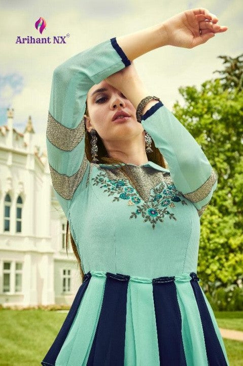 Arihant Nx Glam Up Vol-2 Long Gown Type Party Wear Kurti Catalog