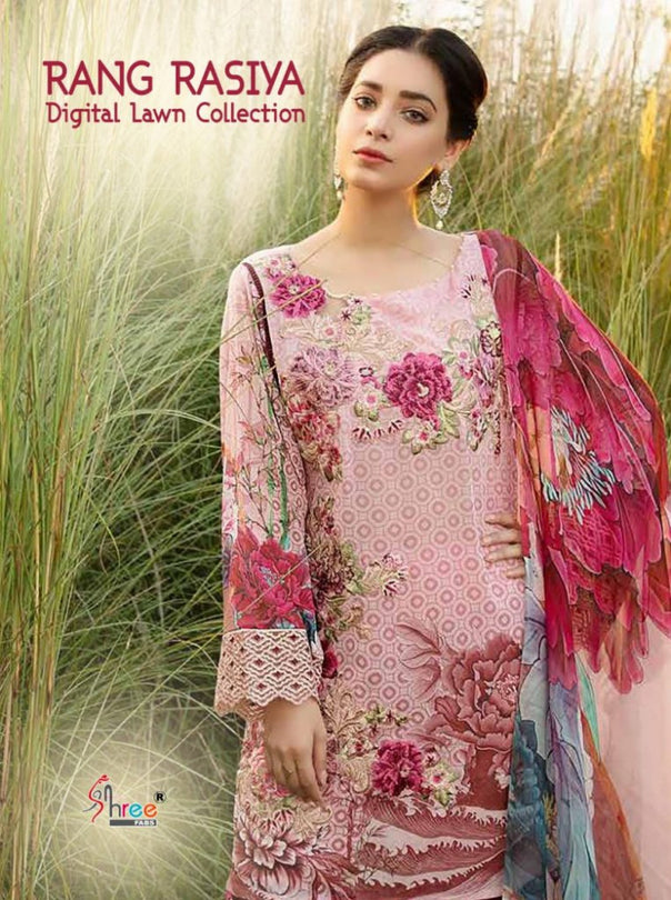 Shree Fabs Rang Rasiya Digitla Lawn Collection Pakistani Style Suits Catalog Collection