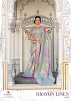 Rajtex Krayon Linen Saree Catalog Collection