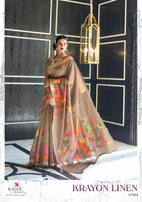 Rajtex Krayon Linen Saree Catalog Collection