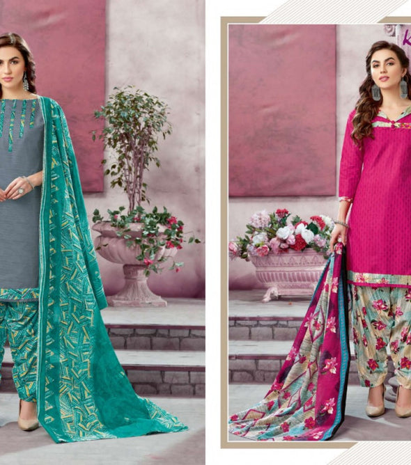 Ganesh Falak Kashmiri Patiyala Type Cotton Dress Material Catalog