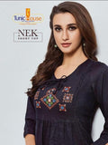 Tunic House Nek Rayon Short Tops Catalog Collection
