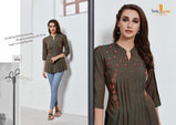 Tunic House Nek Rayon Short Tops Catalog Collection