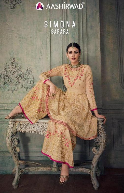 Aashirwad Creation Simona Sharara Style Salwar Kameez Catalog Collection