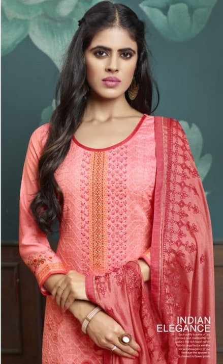 Kessi Kalarang Eliza Jam Digital Ari Work With Sarvoski Work Dress Material