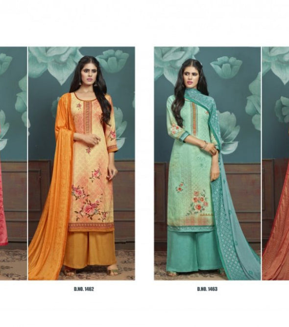 Kessi Kalarang Eliza Jam Digital Ari Work With Sarvoski Work Dress Material