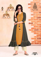 Kajal Style Fashion Beats Vol-1 Rayon Kurti With Bottom Catalog Collection