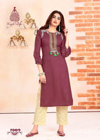 Kajal Style Fashion Beats Vol-1 Rayon Kurti With Bottom Catalog Collection