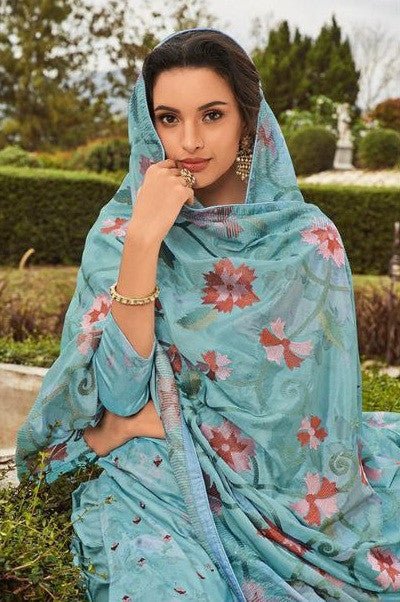 Kimora Heer Resham Satin Cotton Straight Salwar Kameez Catalog Collection