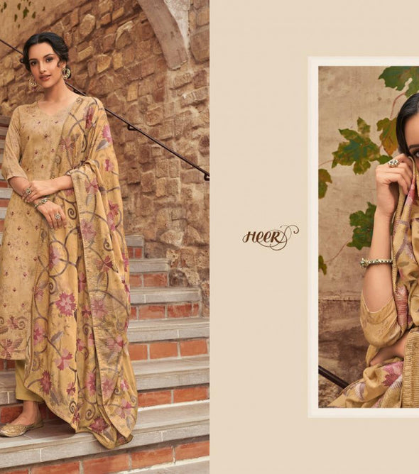 Kimora Heer Resham Satin Cotton Straight Salwar Kameez Catalog Collection