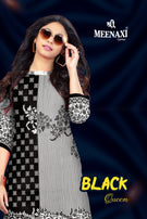Meenaxi Cotton Black Queen Printed Cotton Dress Material Catalog