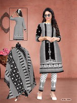 Meenaxi Cotton Black Queen Printed Cotton Dress Material Catalog