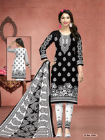 Meenaxi Cotton Black Queen Printed Cotton Dress Material Catalog