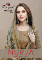 Floreon Nurja Heavy Jam Satin With Embroidery Work Salwar Suits Catalog