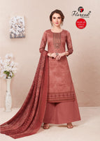 Floreon Nurja Heavy Jam Satin With Embroidery Work Salwar Suits Catalog