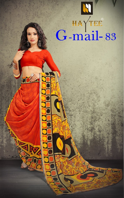 Haytee G Mail Vol-83 Heavy Dani Printed Saree Catalog Collection