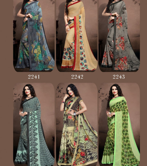 Haytee Fuzzy Bahar Vol-17 Heavy Dani Printed Saree Catalog Collection