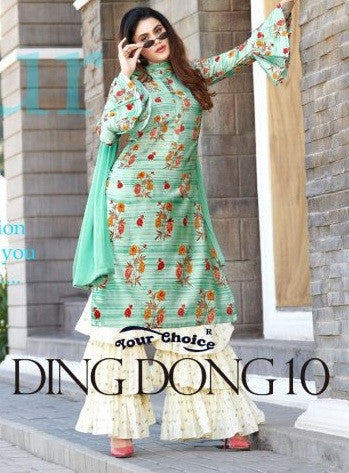 Your Choice Ding Dong Vol-10 Sharara Syle Salwar Kameez Catalog