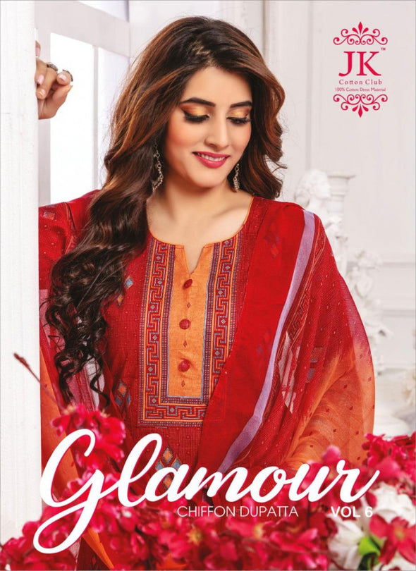 JK Glamour Vol-6 Printed Cotton Dress Material Catalog Collection
