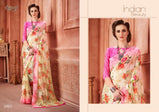 Saroj Senorita Georgette With Flower Print Saree Catalog Collection