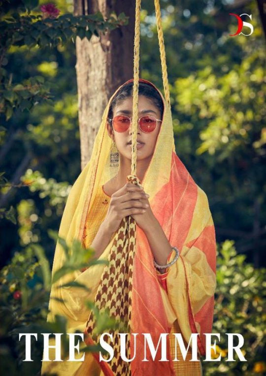 Deepsy The Summer Pure cotton Print With Heavy Self Embroidery Suits Catalog